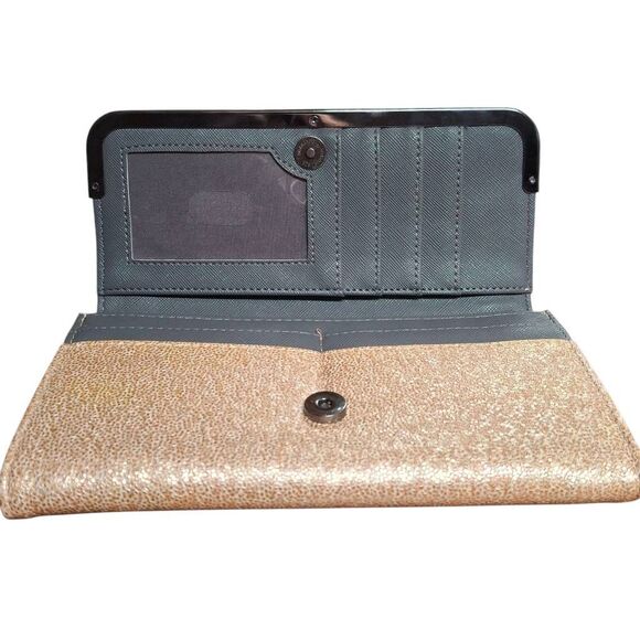 Damsel in Defense The Daphne Concealed Collection Gold Glitter Long Wallet - Picture 5 of 6